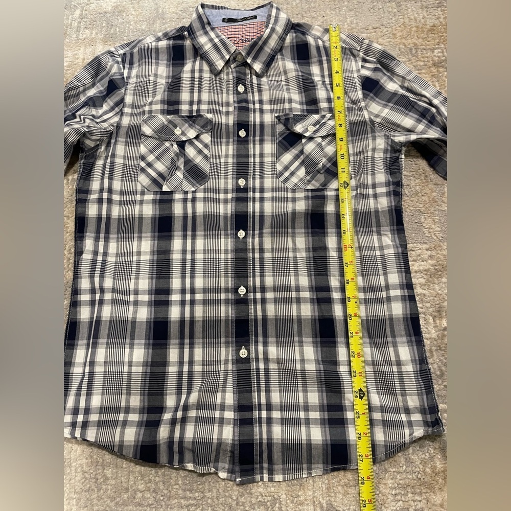 21Men Plaid Long Sleeve Button Down Shirt Mens Size Medium Flip Cuff Detail - Picture 7 of 9
